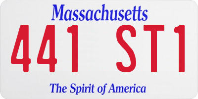 MA license plate 441ST1