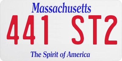 MA license plate 441ST2