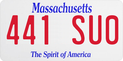 MA license plate 441SU0
