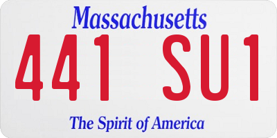 MA license plate 441SU1