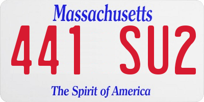MA license plate 441SU2