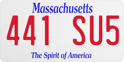 MA license plate 441SU5