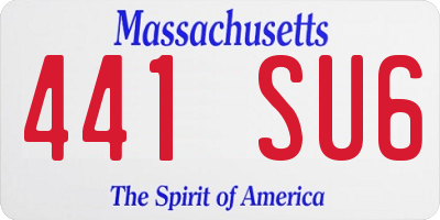 MA license plate 441SU6