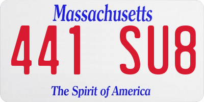 MA license plate 441SU8