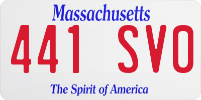 MA license plate 441SV0