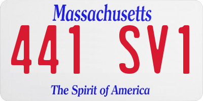 MA license plate 441SV1