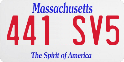 MA license plate 441SV5