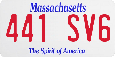 MA license plate 441SV6
