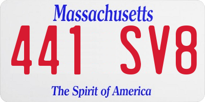 MA license plate 441SV8