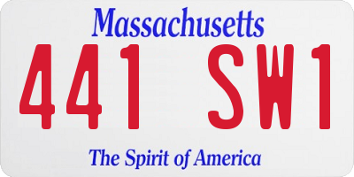 MA license plate 441SW1