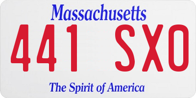 MA license plate 441SX0