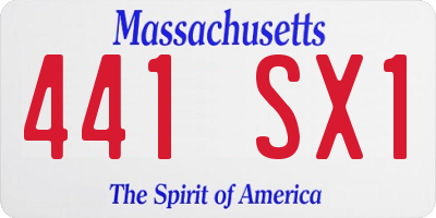 MA license plate 441SX1