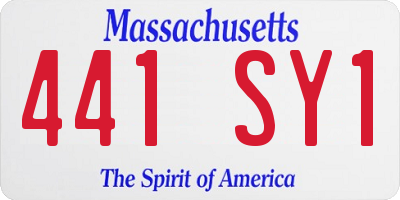 MA license plate 441SY1