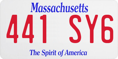 MA license plate 441SY6