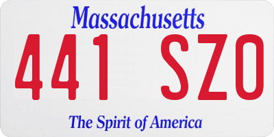 MA license plate 441SZ0