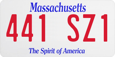 MA license plate 441SZ1