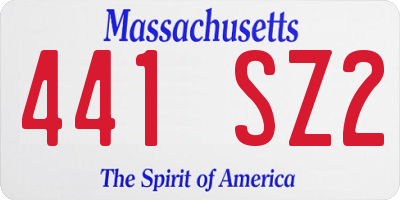 MA license plate 441SZ2