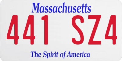 MA license plate 441SZ4