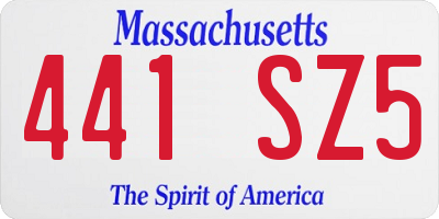 MA license plate 441SZ5