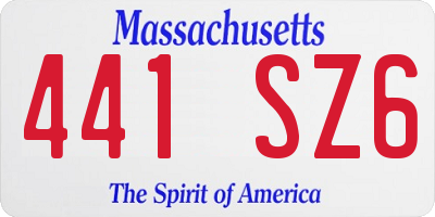 MA license plate 441SZ6