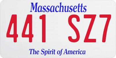 MA license plate 441SZ7