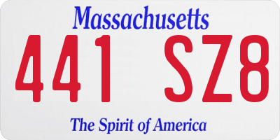 MA license plate 441SZ8