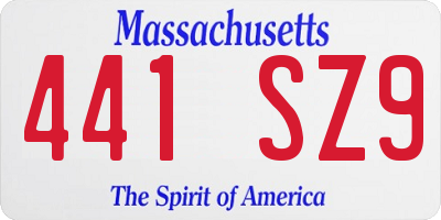 MA license plate 441SZ9