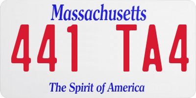 MA license plate 441TA4