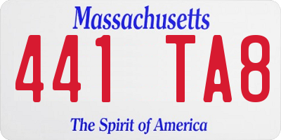 MA license plate 441TA8