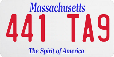MA license plate 441TA9
