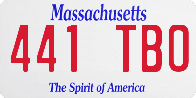 MA license plate 441TB0