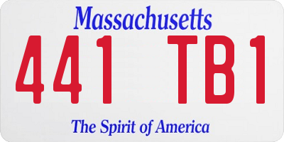MA license plate 441TB1