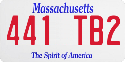 MA license plate 441TB2