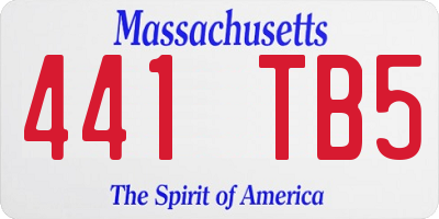 MA license plate 441TB5