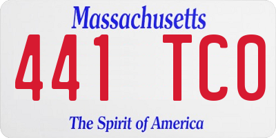 MA license plate 441TC0