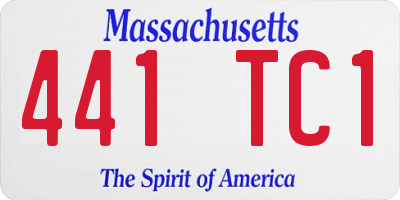 MA license plate 441TC1