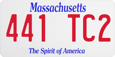 MA license plate 441TC2