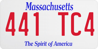 MA license plate 441TC4