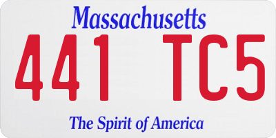MA license plate 441TC5