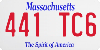 MA license plate 441TC6