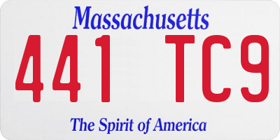 MA license plate 441TC9