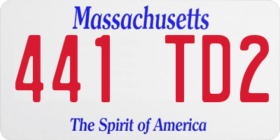 MA license plate 441TD2