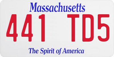 MA license plate 441TD5