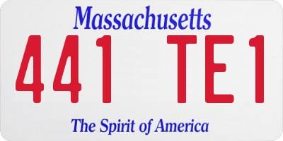 MA license plate 441TE1