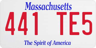 MA license plate 441TE5