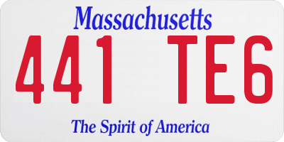 MA license plate 441TE6