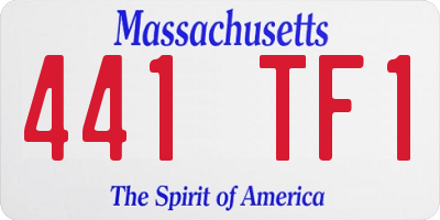 MA license plate 441TF1