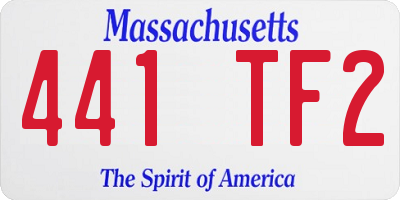 MA license plate 441TF2