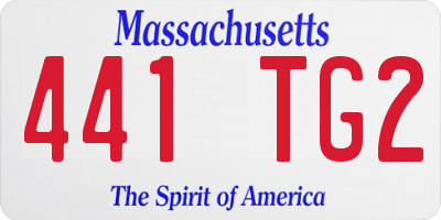 MA license plate 441TG2