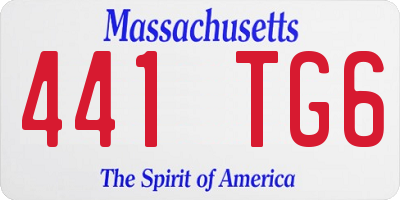 MA license plate 441TG6